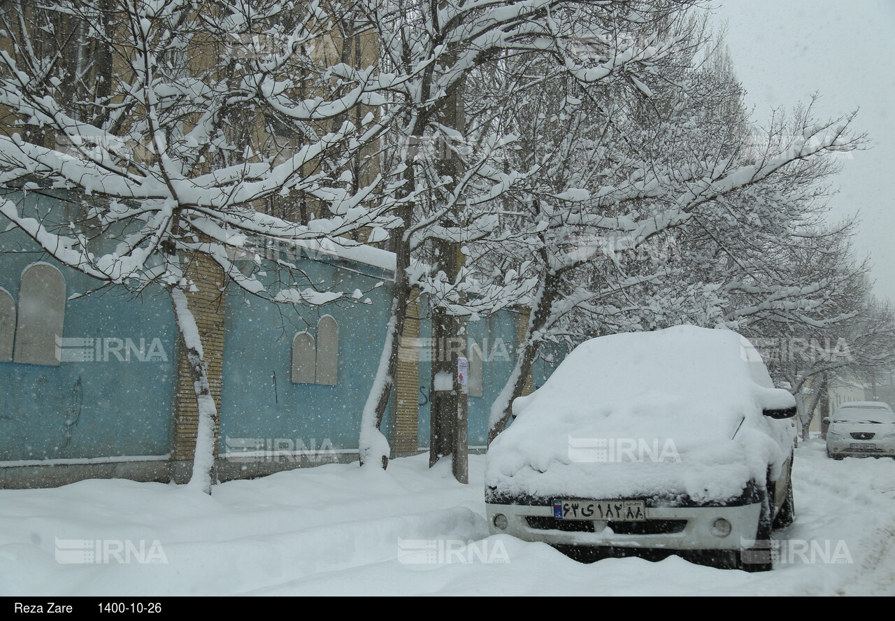 بارش برف زمستانی در اردبیل