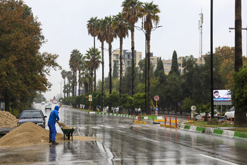 چهره شهر بارانی شیراز در مجاور پروژه های شهری