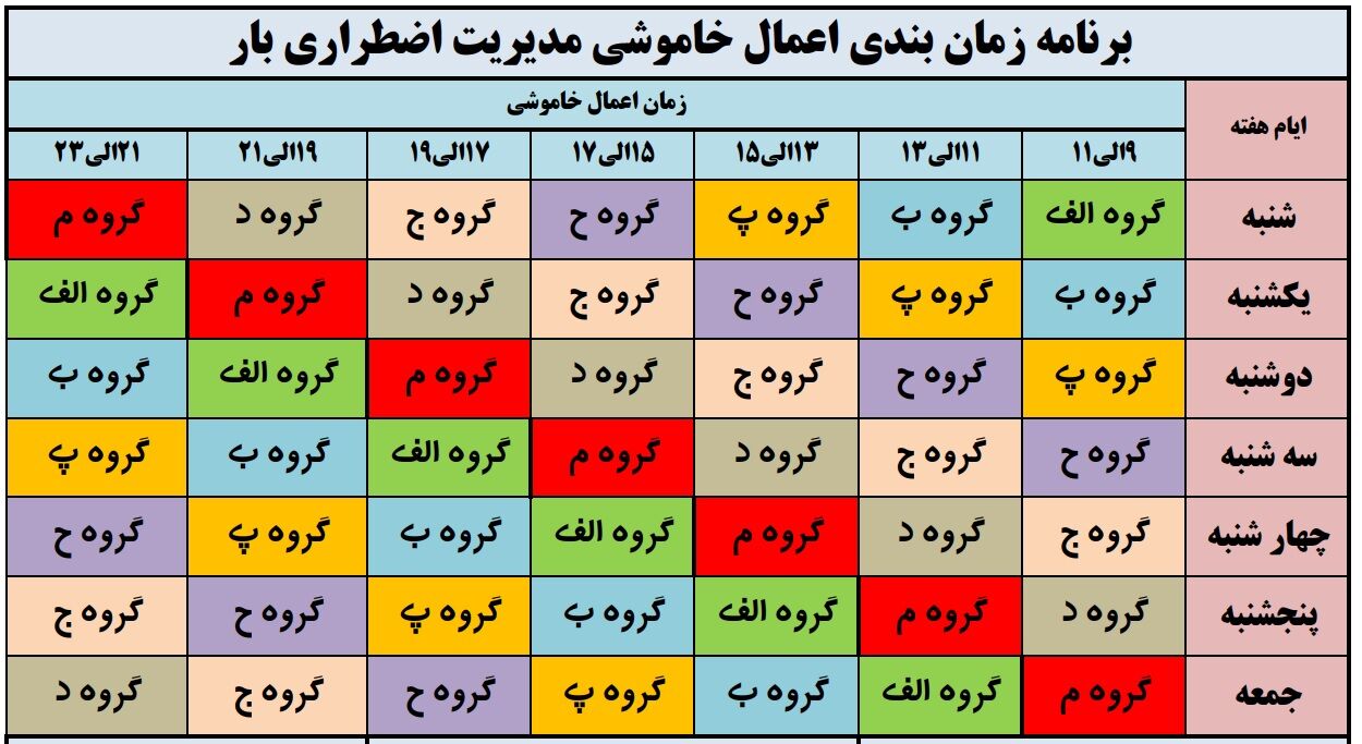 جدول زمان‌بندی قطع برق مشترکان در استان همدان اعلام شد