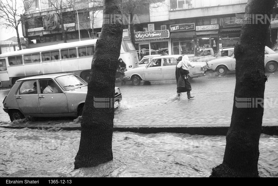 سیل در خیابان های تهران