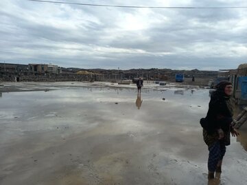 جاری شدن سیل در روستای "بری" در ماکو