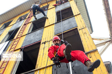 Tower climbing challenge for rescue forces in Gilan Province, Iran