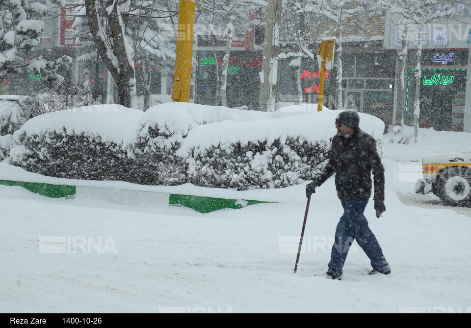 بارش برف زمستانی در اردبیل