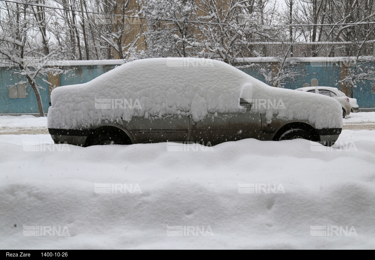 بارش برف زمستانی در اردبیل