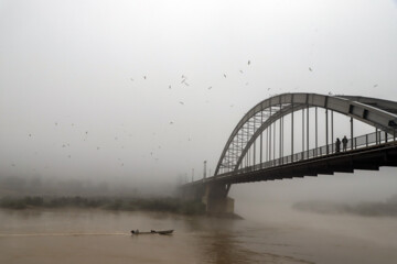 مِه گرفتگی در Brouillard et brume ce matin à Ahvaz dans le sud de l’Iran