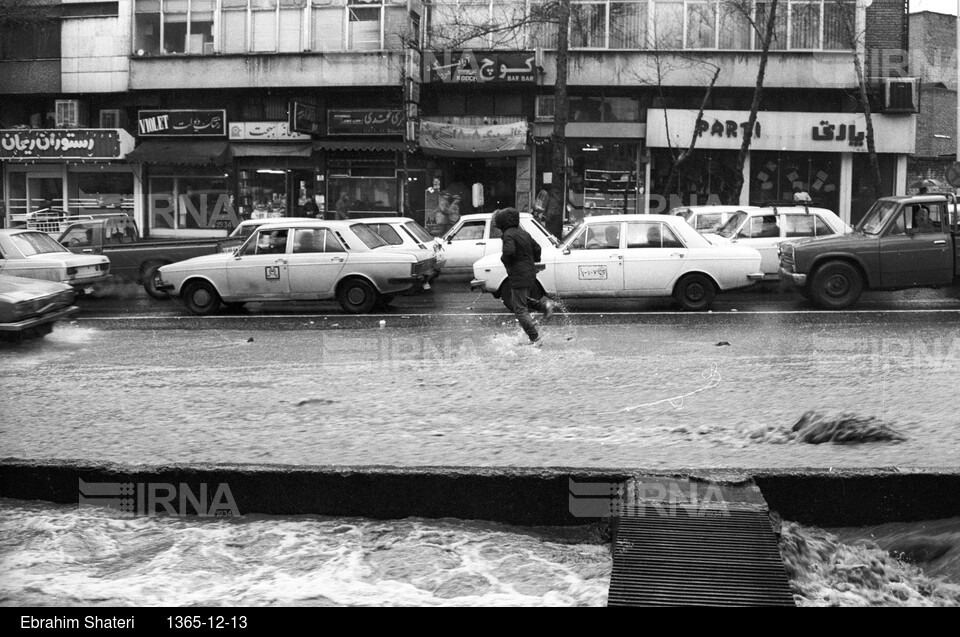 سیل در خیابان های تهران