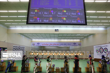 Female shooters competing in Tehran