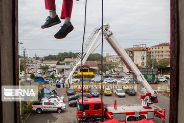 Tower climbing challenge for rescue forces in Gilan Province, Iran