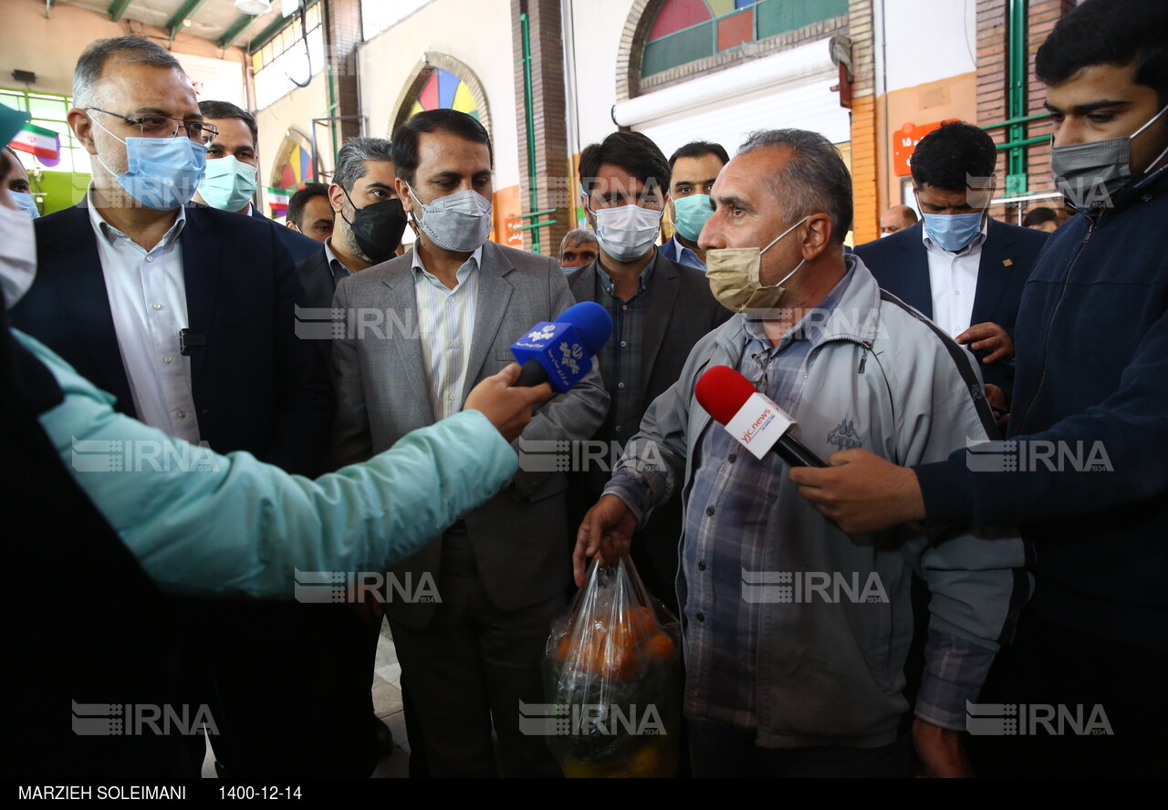 بازدید شهردار تهران از بازار میوه تره بار جلال آل احمد