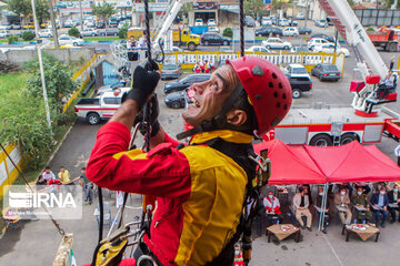 Tower climbing challenge for rescue forces in Gilan Province, Iran