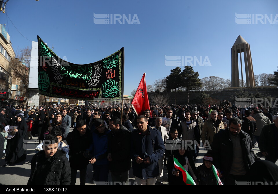 شرکت مردم همدان در مراسم بزرگداشت سردار سلیمانی