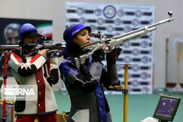 Female shooters competing in Tehran