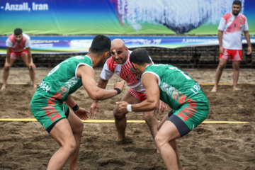 Iran : tournoi de championnat du monde du Kabaddi sur la plage